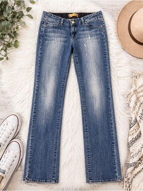 Paige Premium Denim Straight Leg Jeans Size 25 Mid Rise Classic Wash